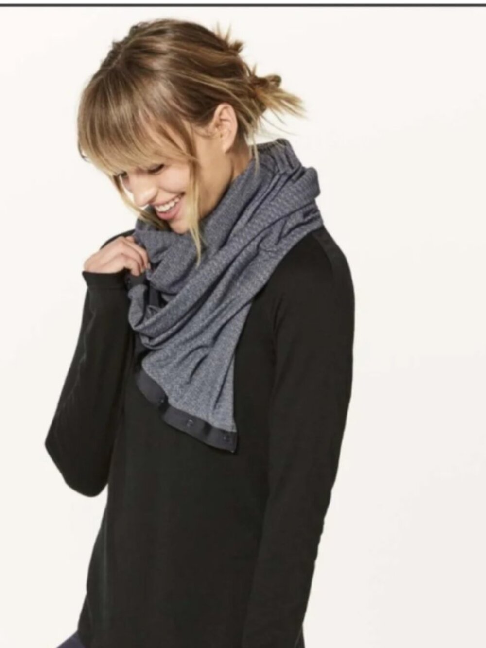 Lululemon Vinyasa Scarf (Rulu) - Heathered Herringbone Heathered Slate Black